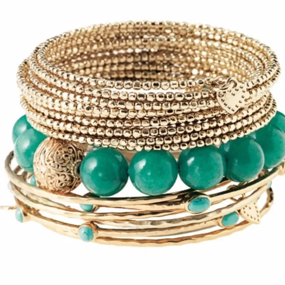 stella & dot ~ gold bardot spiral bangle bracelet - Picture 4 of 9
